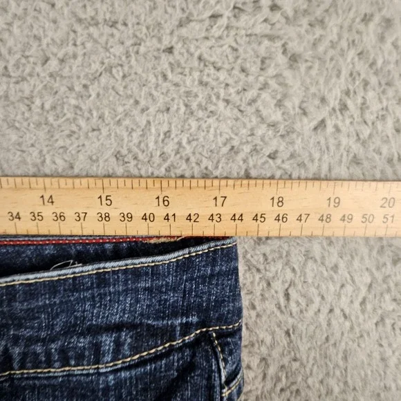 Vtg Tommy Hilfiger high rise jeans Womens 12 Denim Floral Embroidered Y2K 2000s - Picture 13 of 16